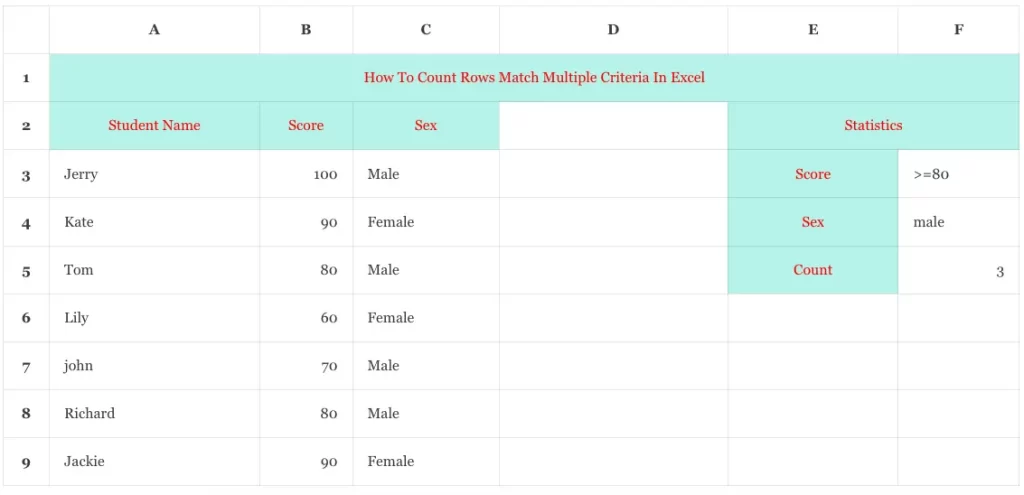 how-to-count-rows-match-multiple-criteria-in-excel