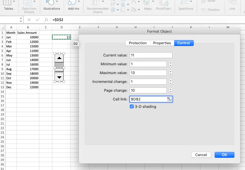 select-cell-link-in-excel-scroll-bar